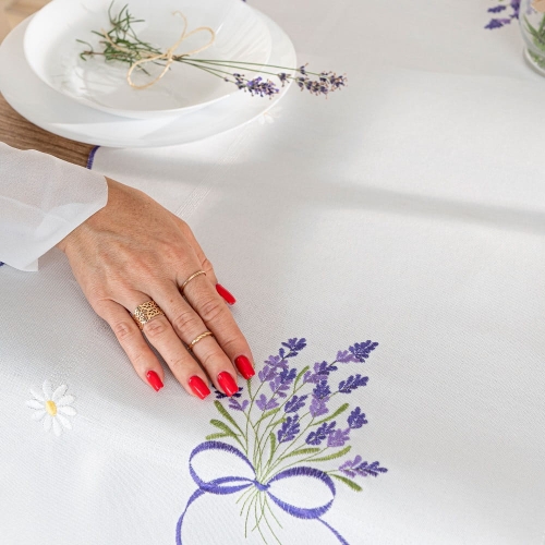 Serweta biała 85x85 Lawendowa Polana