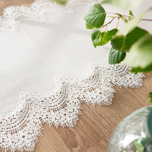 Bieżnik Serena z gipiurą 38x160 Biały