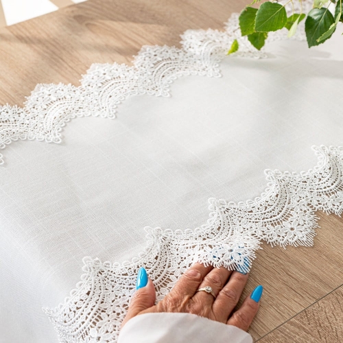 Bieżnik Serena z gipiurą 38x160 Biały