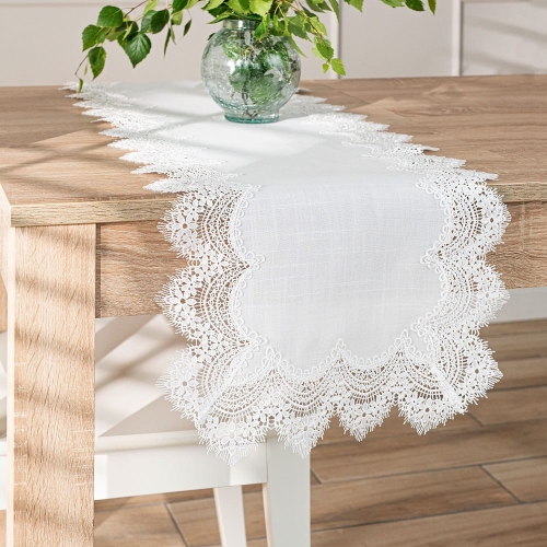 Bieżnik Serena z gipiurą 38x160 Biały