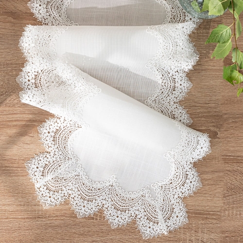 Bieżnik Serena z gipiurą 38x160 Biały