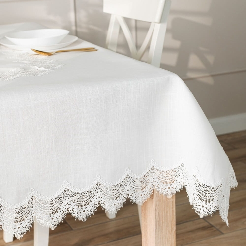 Obrus Serena z gipiurą 140x240 Biały