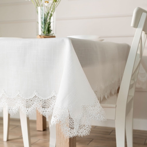 Obrus Serena z gipiurą 140x240 Biały