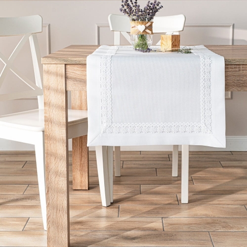 Bieżnik biały 38x160 Modena