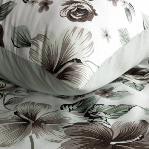 Komplet pościeli z bawełny satynowej Spring 160x200 w hibiskusy i róże