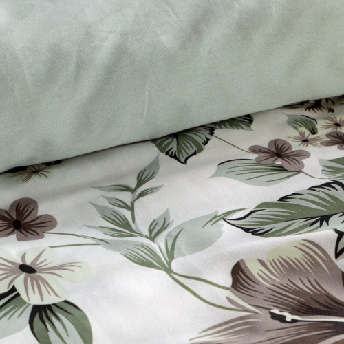 Komplet pościeli z bawełny satynowej Spring 160x200 w hibiskusy i róże