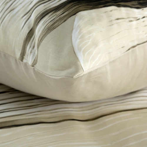 Komplet pościeli z bawełny satynowej Spring 160x200 w duży czarno beżowy kwiat