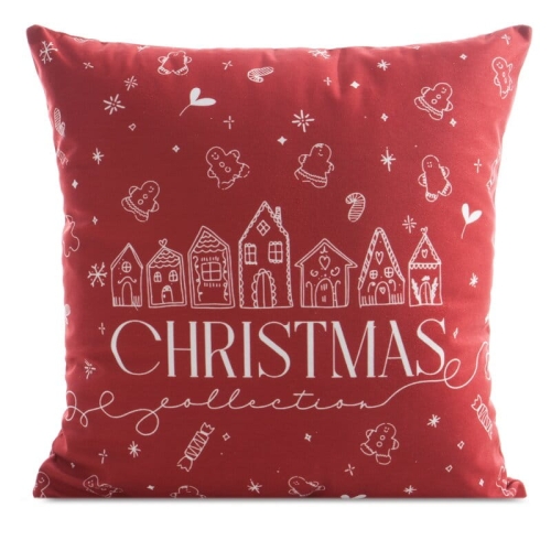 Poszewka świąteczna velvetowa czerwona 45x45 Christmas