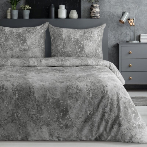 Komplet pościeli z bawełny satynowej Spring 160x200 w modny betonowy wzór
