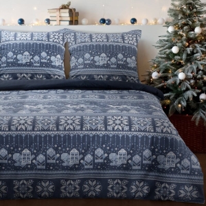 Świąteczna pościel flanelowa 160x200 Zimowy Sweter