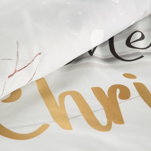 Świąteczna pościel z bawełny satynowej 220x200 Zimowa Chatka