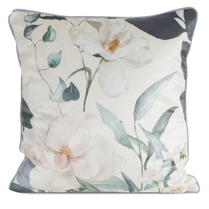 Poszewka dekoracyjna velvet 45x45 kremowa w jasne kwiaty
