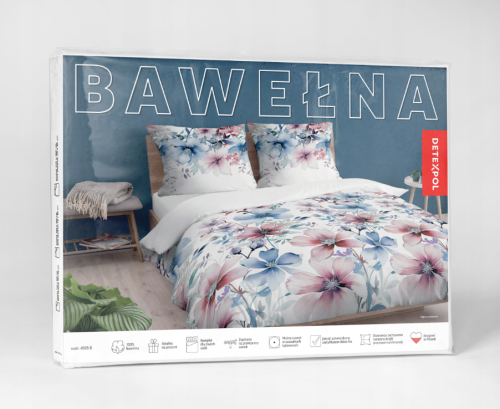 Pościel bawełniana 100% 160x200 w pastelowe kwiaty