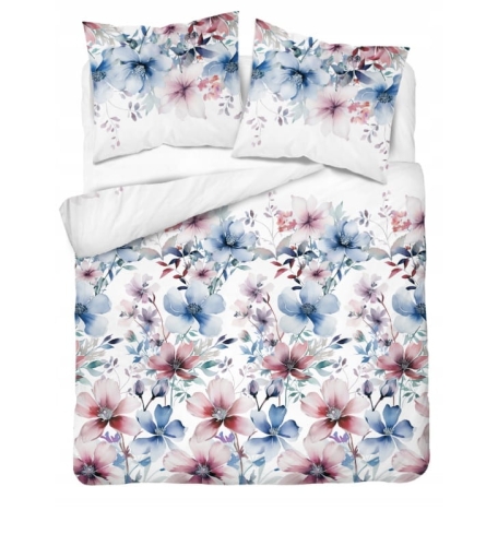 Pościel bawełniana 100% 220x200 w pastelowe kwiaty