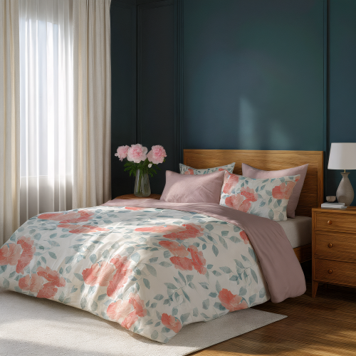 Pościel bawełna satynowa Milagro 220x200 Pastel Flora