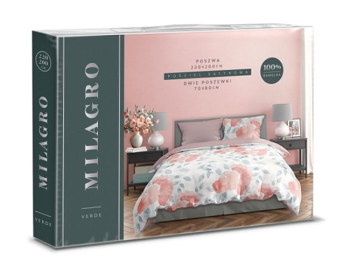 Pościel bawełna satynowa Milagro 160x200 Pastel Flora