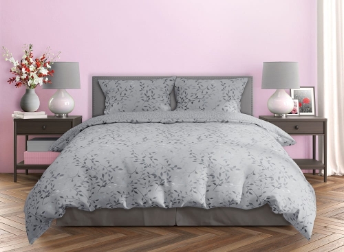 Pościel bawełna satynowa Milagro 160x200 Grey Botanica