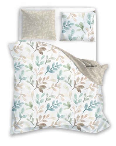 Pościel bawełna satynowa Milagro 220x200 Soft Leaves