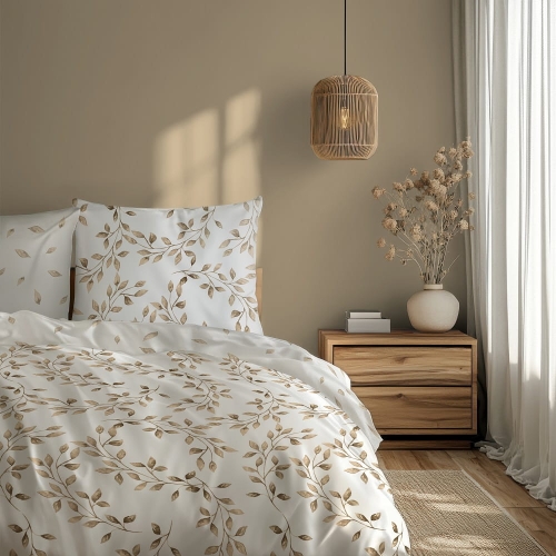 Pościel bawełna satynowa Milagro 220x200 Delikatne Gałązki
