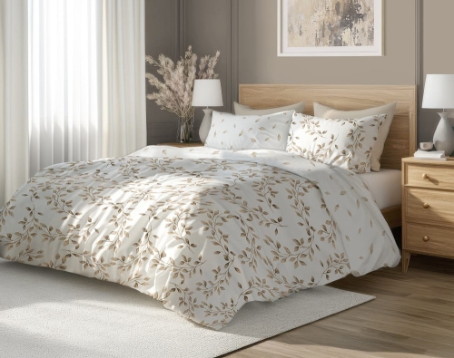Pościel bawełna satynowa Milagro 220x200 Delikatne Gałązki