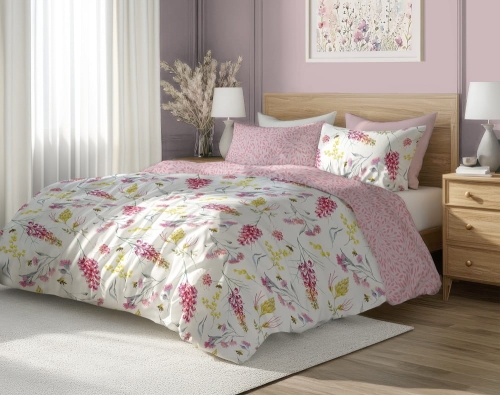 Pościel bawełna satynowa Milagro 220x200 Kwiatowa Lekkość