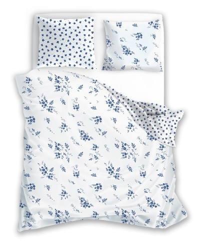 Pościel bawełna satynowa Milagro 160x200 Błękitne Kwiaty