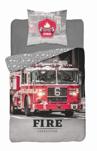 Pościel bawełniana dziecięca 140x200 Straż Pożarna