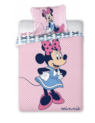 Komplet pościeli bawełnianej 100x135 Różowa Minnie Mouse