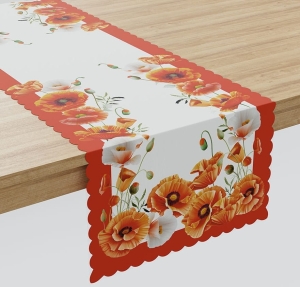 Bieżnik wodoodporny 38x140 Czerwone Maki