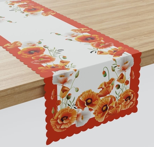 Bieżnik wodoodporny 38x140 Czerwone Maki