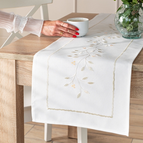 Bieżnik haftowany 38x160 Zielona Melodia