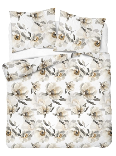 Komplet pościeli z satyny bawełnianej 160x200 w duże pełne kwiaty Home Satin