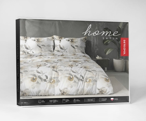 Komplet pościeli z satyny bawełnianej 220x200 w duże pełne kwiaty Home Satin