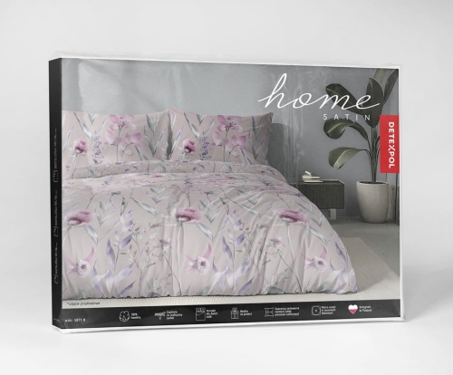 Komplet pościeli z satyny bawełnianej 160x200 w pudrowe kwiaty Home Satin