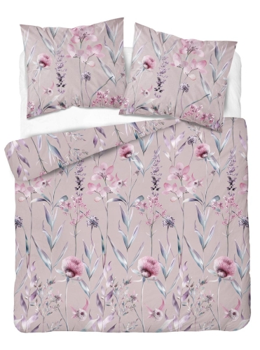 Komplet pościeli z satyny bawełnianej 220x200 w pudrowe kwiaty Home Satin