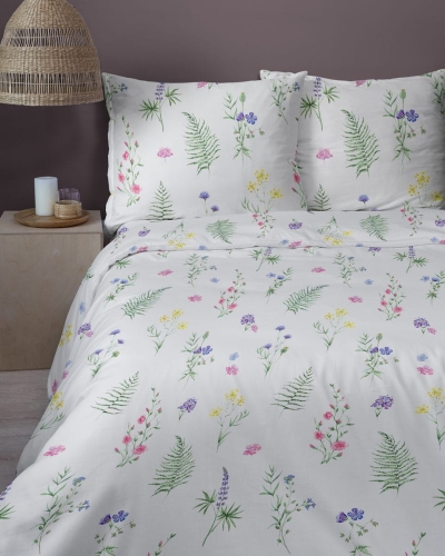 Komplet pościeli z satyny bawełnianej 160x200 drobne kwiaty Home Satin