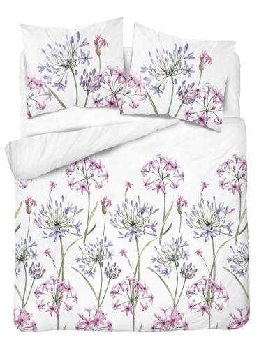 Komplet pościeli z satyny bawełnianej 220x200 w kwiaty czosnku ozdobnego Home Satin