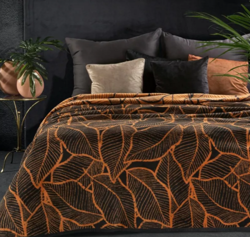 Koc akrylowy 150x200 Liście