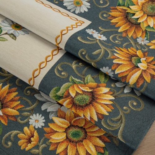 Serweta gobelinowa 100x100 Słoneczniki i Margerytki