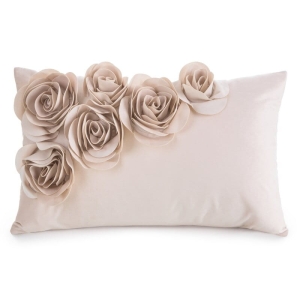 Poszewka velvetowa pudrowa 30x50 Róże
