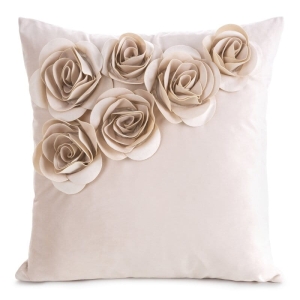 Poszewka velvetowa pudrowa 45x45 Róże