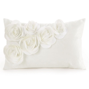 Poszewka velvetowa kremowa 30x50 Róże