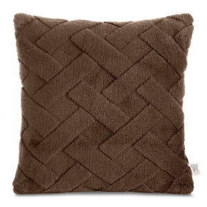Poszewka dekoracyjna ciemno brązowa 45x45 Caro