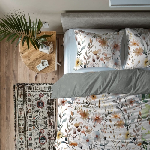 Pościel bawełna satynowa Boho 160x200 w kwiaty