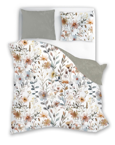 Pościel bawełna satynowa Boho 220x200 w kwiaty