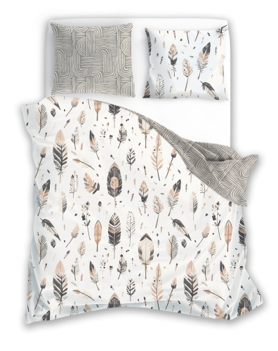 Pościel bawełna satynowa Boho 160x200 w pióra