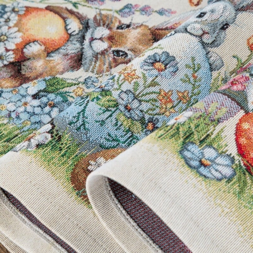 Wielkanocny obrus gobelinowy 140x180 Zajączek i Pisanki