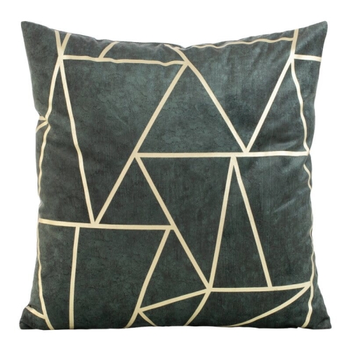 Poszewka dekoracyjna velvet geometryczna 45x45 ciemno miętowa