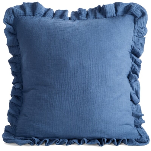 Poszewka bawełniana muślinowa 45x45 granatowa