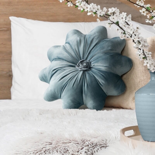Poduszka niebieska Kwiatek 